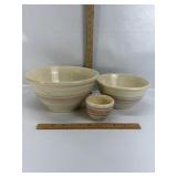 3 MCCOY PINK BAND MIXING BOWLS