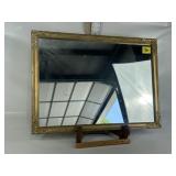 GOLD-GILT FRAMED WALL HANGING MIRROR, VINTAGE