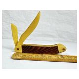 HANDMADE WOOD CARVED POCKET KNIFE, WOOD BLADES
