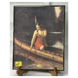 VINTAGE INDIAN MAIDEN PRINT 16"x20"
