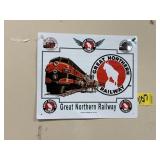 GREAT NORTHERN RAILWAY REPRO. TIN TACKER 10X12"