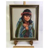 PEGGY LATTIN 'NAVAJO BLANKET' FRAMED PICTURE