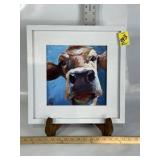 FRAMED COW FACE ART, 15' X 15'