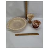 ALADDIN ALACITE BOWL, CARMEL COLOR GLASS