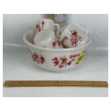 VINTAGE TOM & JERRY BOWL & CUPS SET