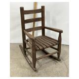 ANTIQUE CHILDS WOOD ROCKING CHAIR
