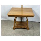 VINTAGE OAK PARLOUR TABLE, 19" T X 24"
