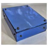 ART DECO CHESLER PRODUCT BLUE MIRROR LIDDED BOX