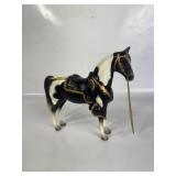 VINTAGE WESTERN BLACK PINTO PLASTIC HORSE
