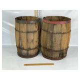 2 ANTIQUE WOODEN NAIL KEGS