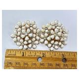 VINTAGE FLORAL CLIP EARRINGS W/ RHINSTONES