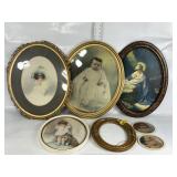VINTAGE OVAL FRAMED PICTURES & ART ITEMS