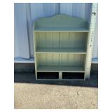 TEAL WALL HANGING SHELF, 28" T X 22" L X 6" W