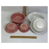PINK & WHITE FIESTA WARE BOWLS