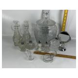 CLEAR GLASS, COOKIE JAR, SALT & PEPPER SHAKERS,
