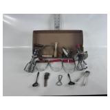VINTAGE KITCHEN UTENSIL'S, MIXER, MASHER'S