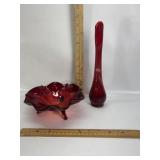 SILVERPLATE CUP, VIKING 40TH ANNIV. VASE, RED BOWL