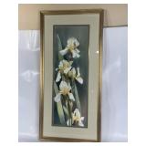 JEAN HALVERSON SIGNED FLORAL FRAMED ART, 38' X 18'