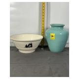 TRENTON POTTERY VASE, HARKER POTTERY BOWL