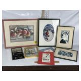 SEVERAL MISC FRAMED ART ITEMS, COCA-COLA ADVERTISG