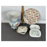 BAVARIA GERMANY VASE, PORCELAIN VANITY BOXES