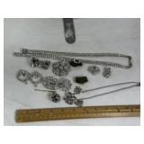 CLEAR CRYSTAL & RHINESTONE COSTUME JEWELRY