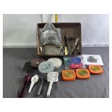 MCM VINTAGE KITCHEN UTENSILS BOX, COASTERS