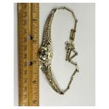 CUSTUME JEWELRY GOLD TONE NECKLACE, STONES