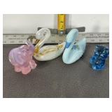 MID-CENTURY FENTON ART GLASS FIGURES, SIGNED