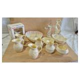 SEVERAL PIECES OF BELLEEK PARIAN PORCELAIN DISHES