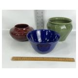 POTTERY, PLANTERS, STUDIO POTTERY BOWL BLUE