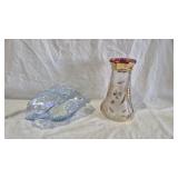 U.S. GLASS CO. DELEWARE PATTERN VASE, L.E. SMITH