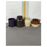 SIGNED & MARKED STONEWARE CROCKS, 1 RED WING