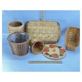 LONGABERGER & OTHER HAND WOVEN WOOD BASKETS