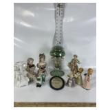 COLLECTION PORCELAIN FIGURES, ITALIAN GLASS