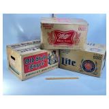 3 VINTAGE CARDBOARD BEER BOXES, LITE, HIGHLIFE