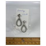 VINTAGE RHINESTONE TEAR DROP DANGLE EARRINGS
