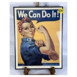 "ROSIE THE RIVITER" FRAMED POSTER, 17 1/4" X 22"