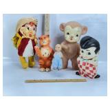 VINTAGE SQUEAK TOYS, BIG, BOY, HUMBLE OIL, KEWPIE