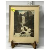 VTG. VERNAL FALLS YOSEMITE LITHO PRINT