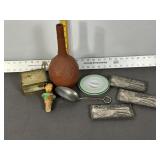JAPANESE POTTERY, BOX, ICE SCOOP, WOOD TOPPER