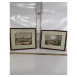 2 VINTAGE FRAMED EUROPEAN SCENE LITHOGRAPHS