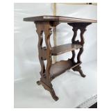 VINTAGE MULTI-TIER WOOD ACCENT TABLE, 25" X 14"