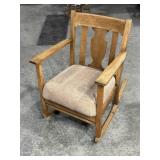 MISSION STYLE ROCKING CHAIR, PADDED SEAT