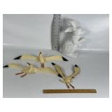 CAST IRON BUNNY RABBIT DOOR STOP, METAL SEAGULLS