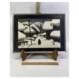 JAPANESE WOODBLOCK PRINT 'AIZU IN WINTER' SAITO