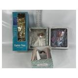 3 VINTAGE DOLLS IN BOX, EASTER TREE