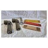 MILITARY FLASHLIGHTS, WOODEN FOLDING RULERS
