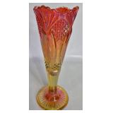 MOSSER MARIGOLD CARNIVAL GLASS VASE 10" TALL