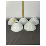 6 VINTAGE MILK GLASS 10' LAMP SHADES